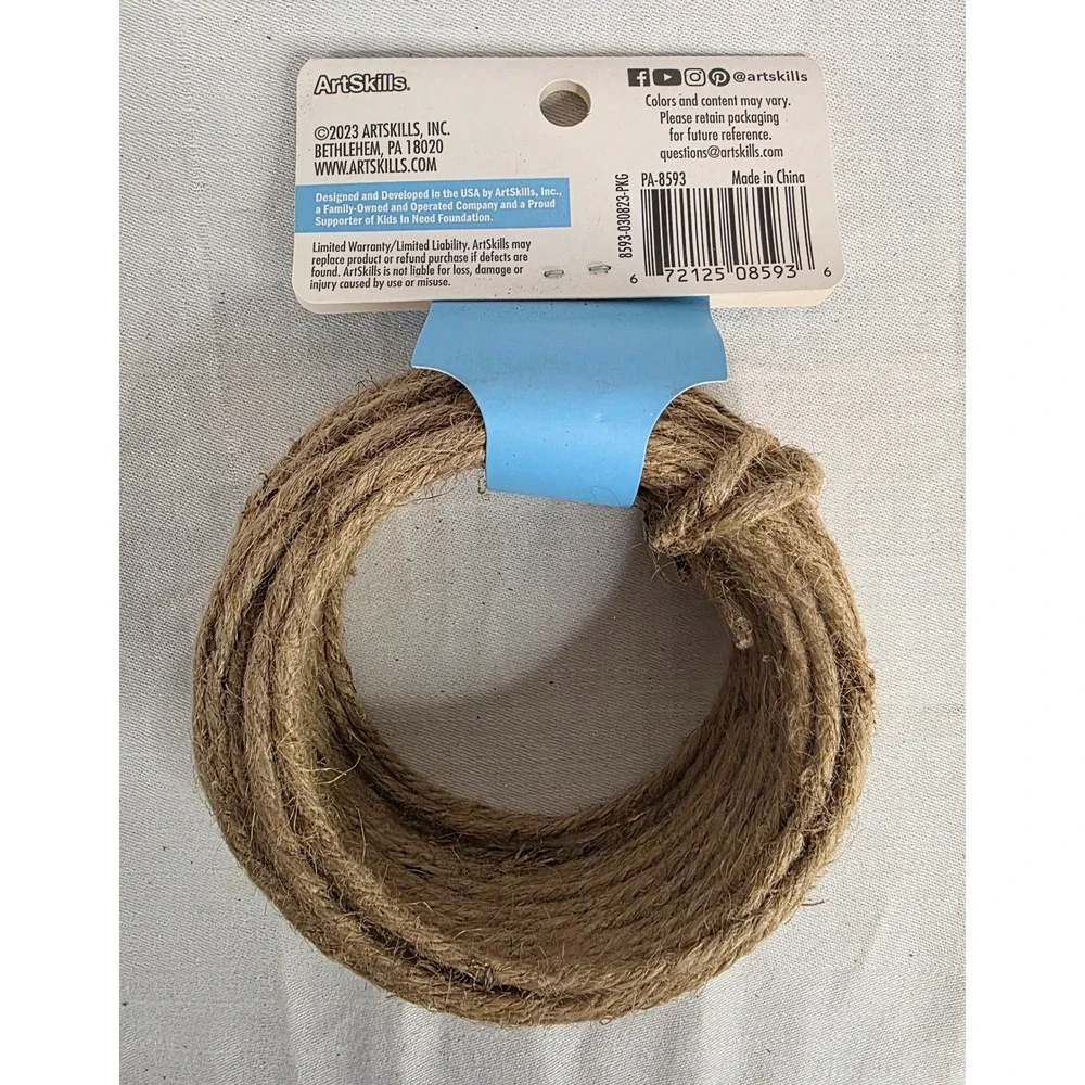 ArtSkills Crafters Closet Makers Coiled Wire 45ft Jute Wrapped PA-8593 Brown